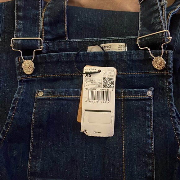 Flared denim dungarees NWT - XS - Picture 8 of 9